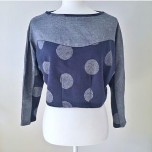 Anthropologie Postmark Polkadot Crop Sweater